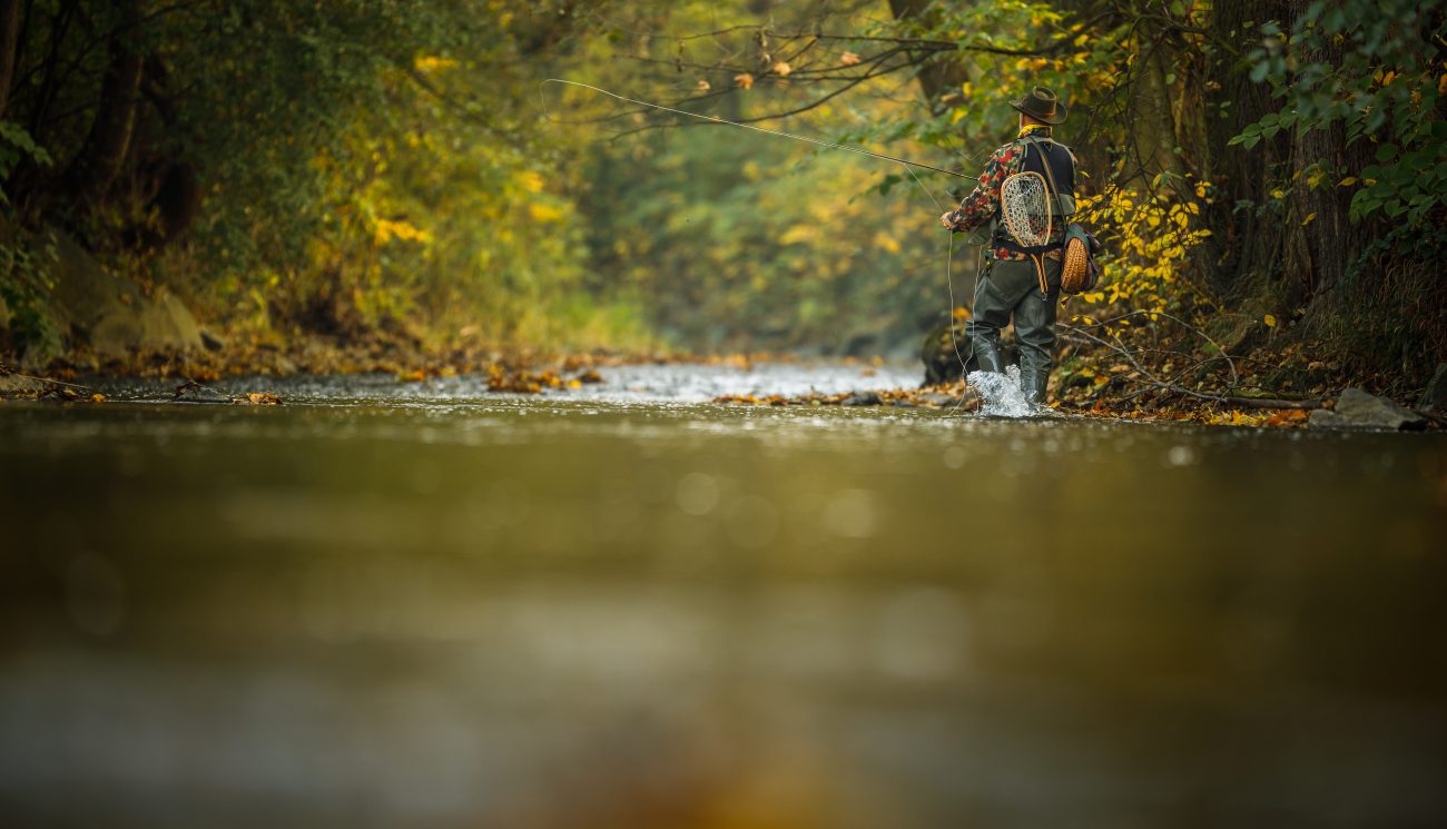 fly fishing in the outdoors lightpoet (c) 123rf